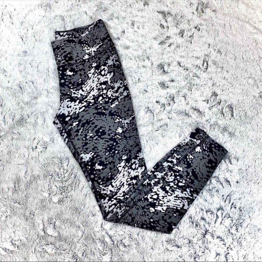 NIKE Dri-Fit Black and Grey Patterned Leggings, Size: S